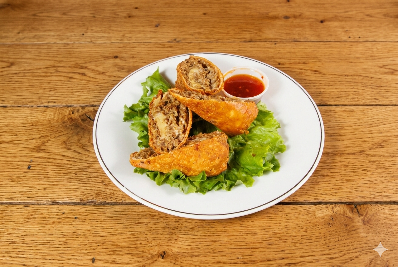 Loaded Philly Egg Rolls @.