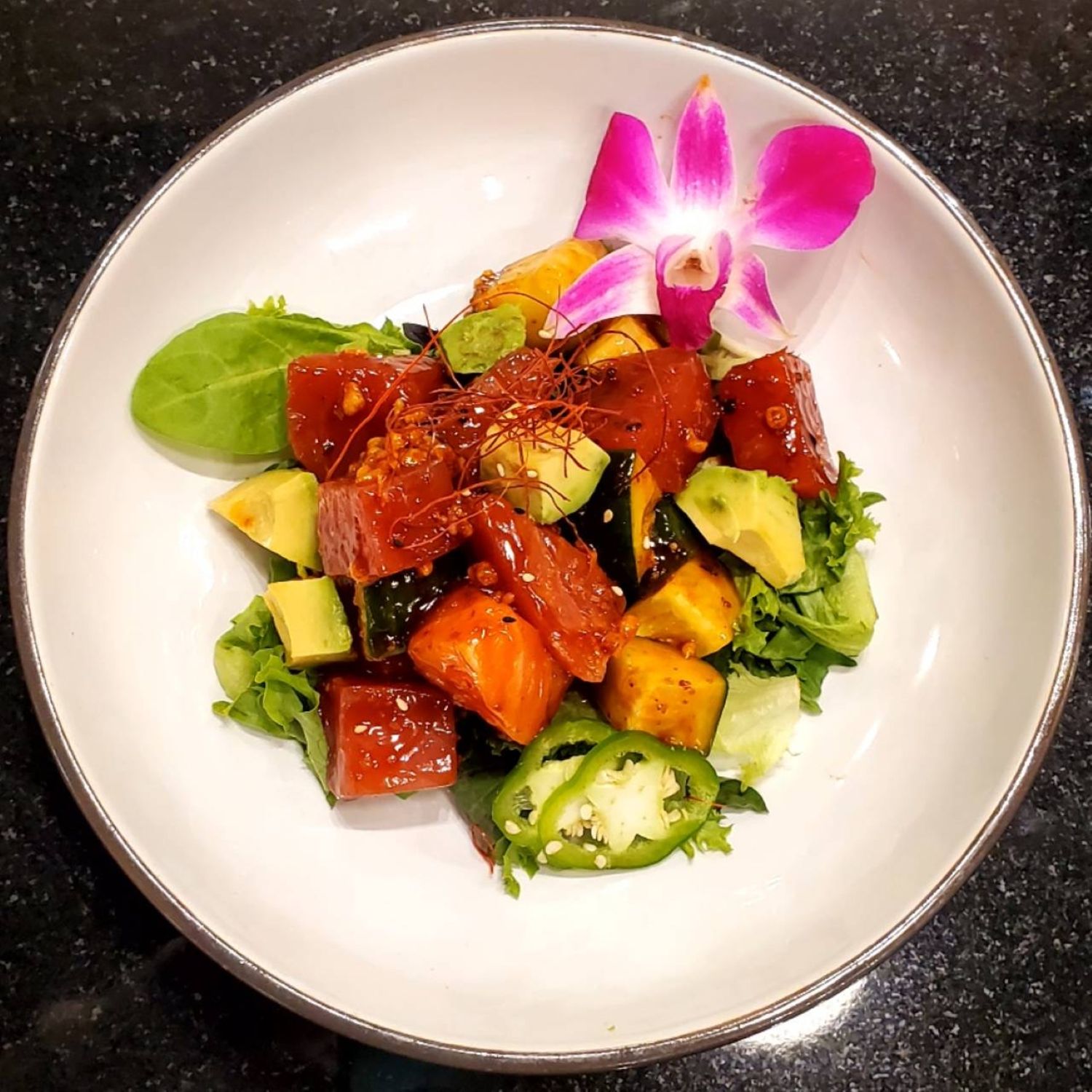 Hawaii Poke Bowl Salad.