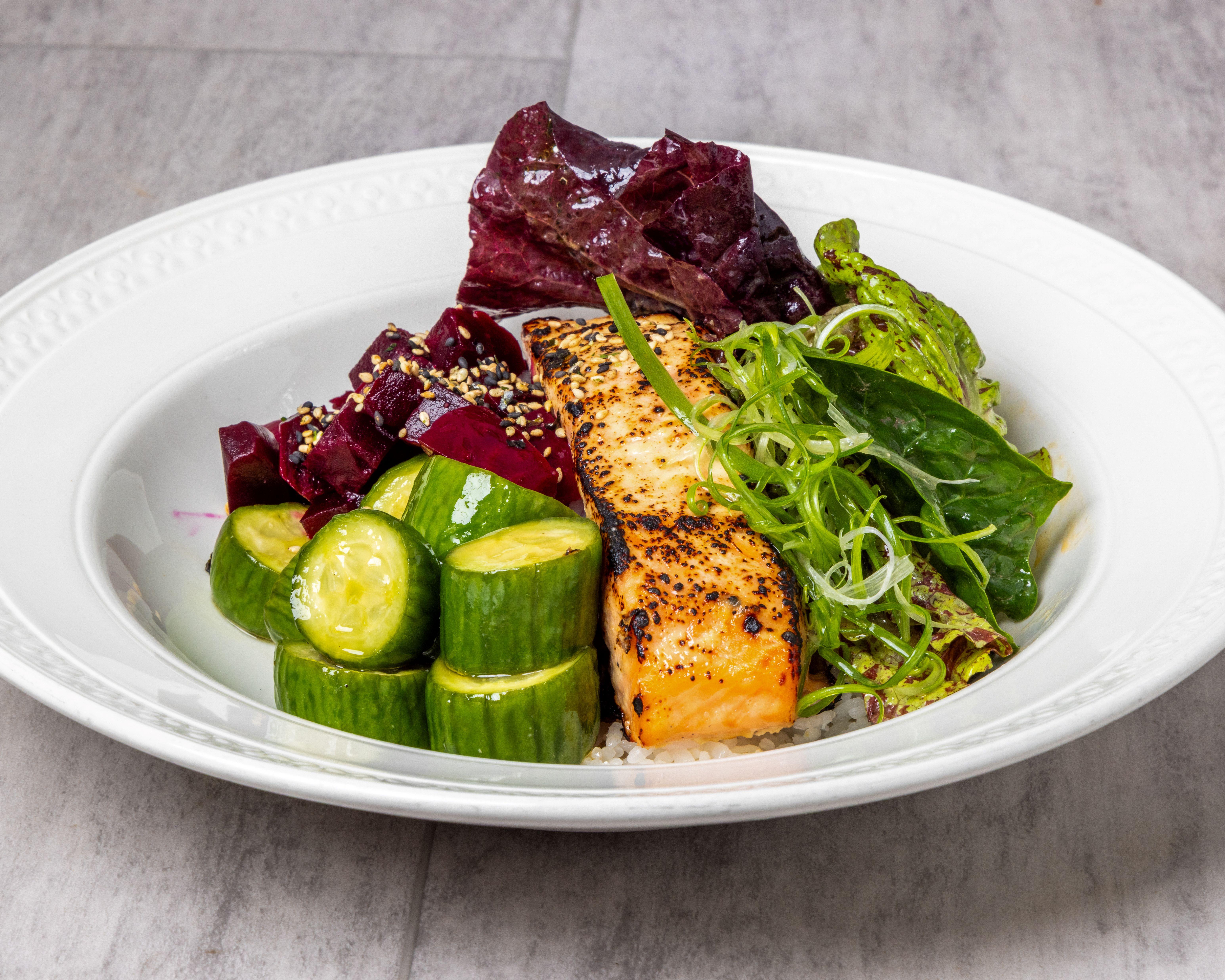 Miso Glazed Salmon Bowl.