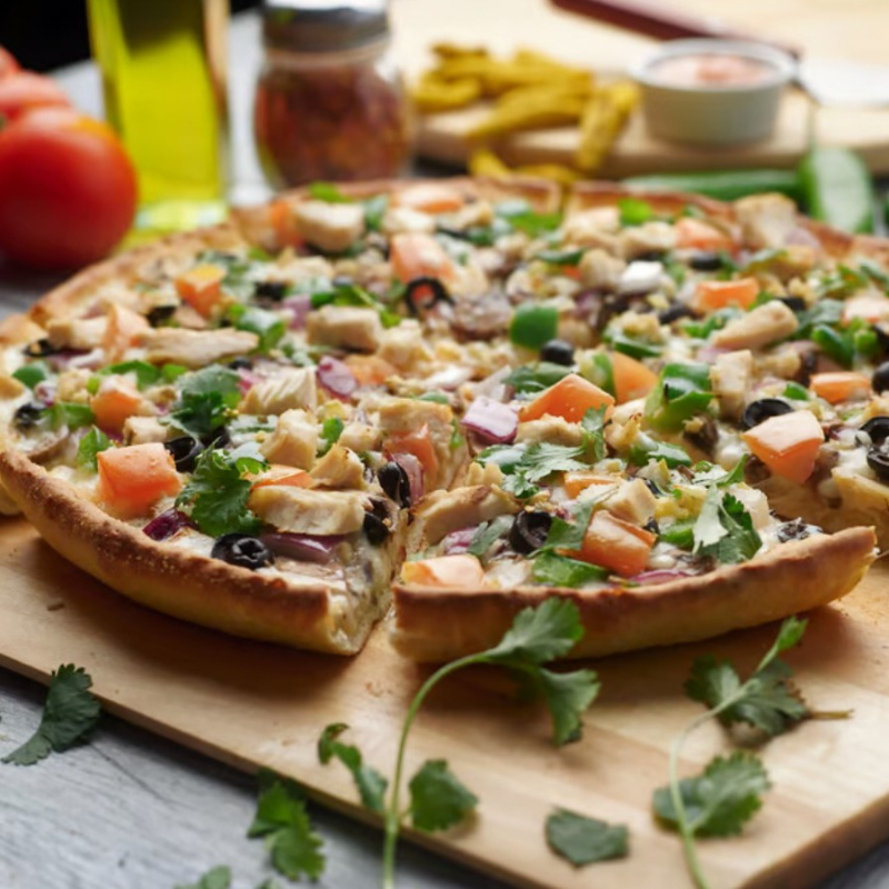 Indian Garlic Chicken Pizzatwist.