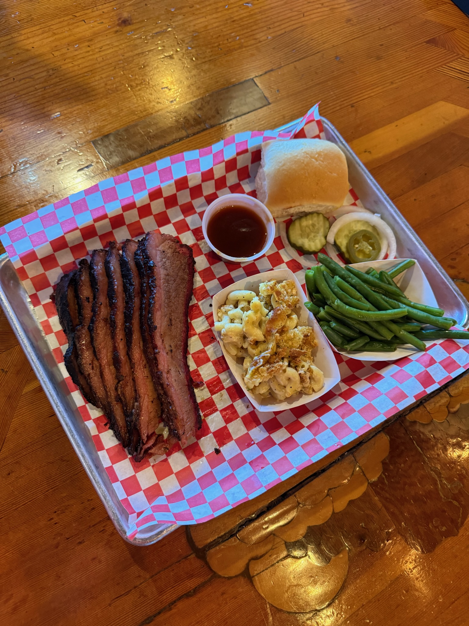 Sliced Brisket Plate with 2 Sides.
