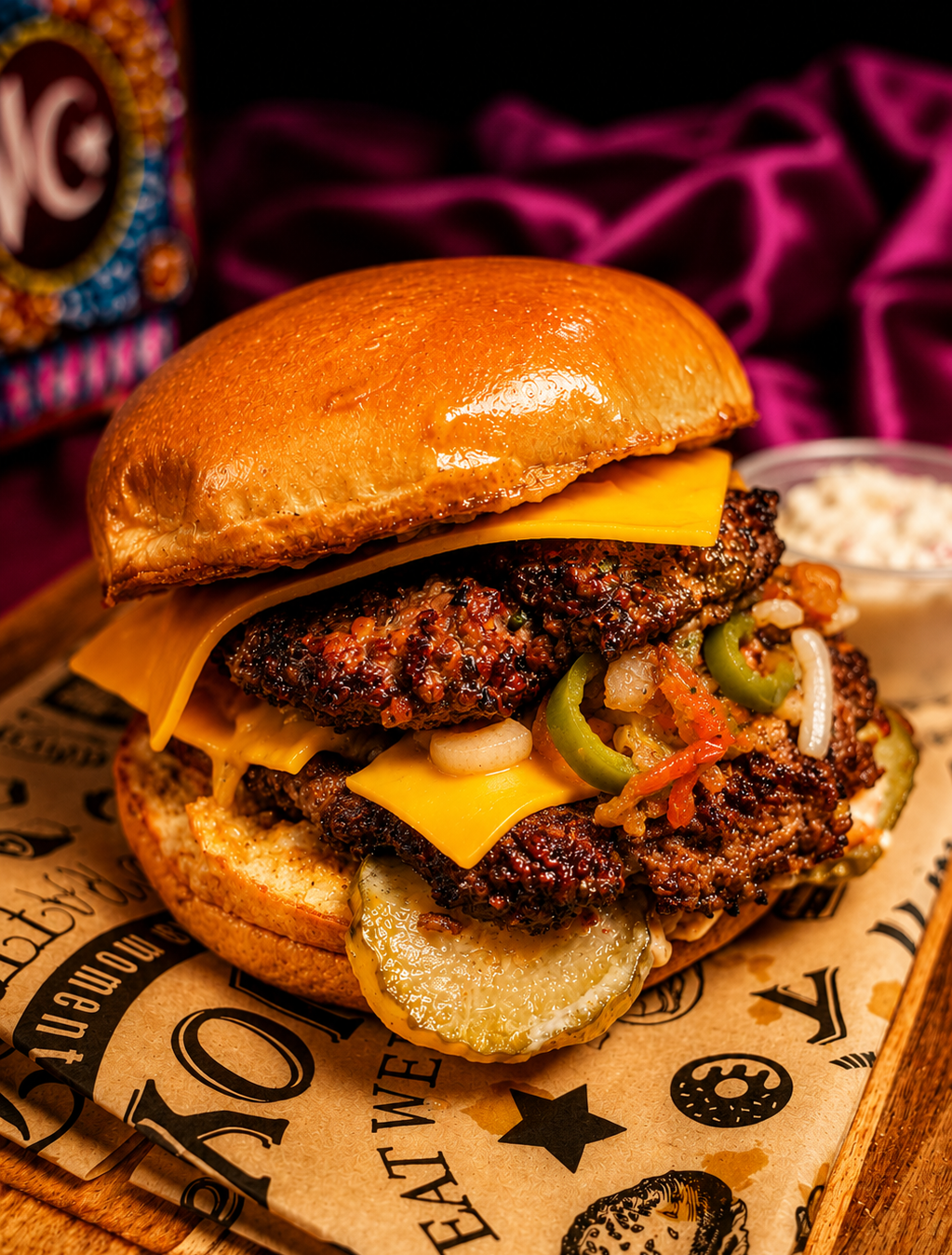 Chapli Burger w/ Fries.