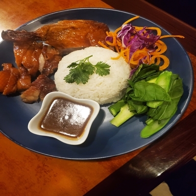 Roast Duck Over Rice.