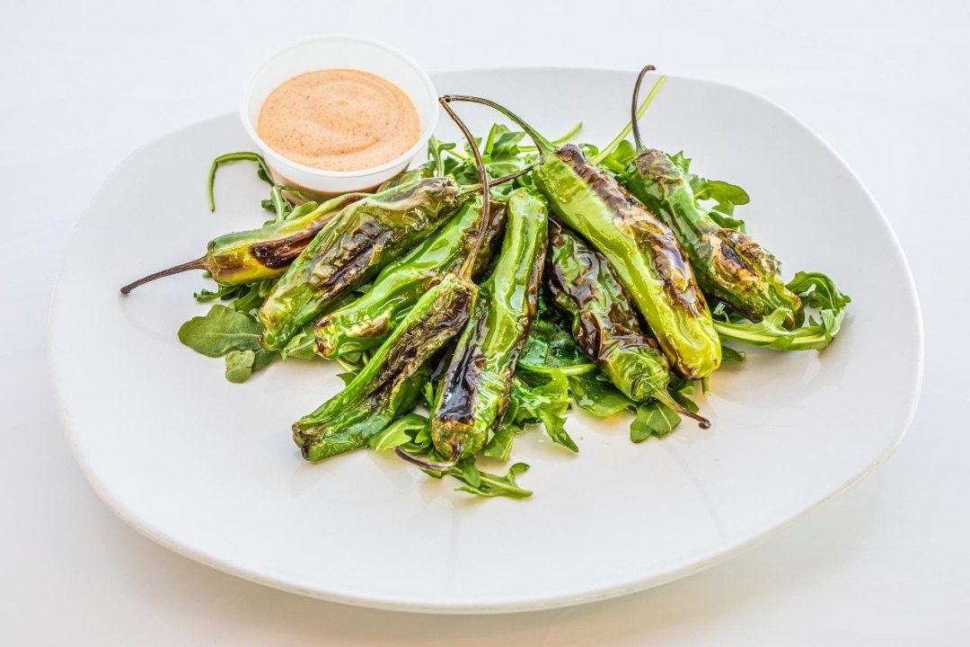 Blistered shishito peppers.