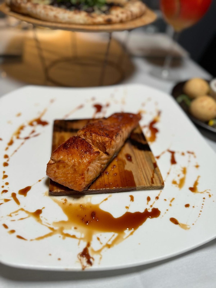 SALMON MAPLE GINGER GLAZE.