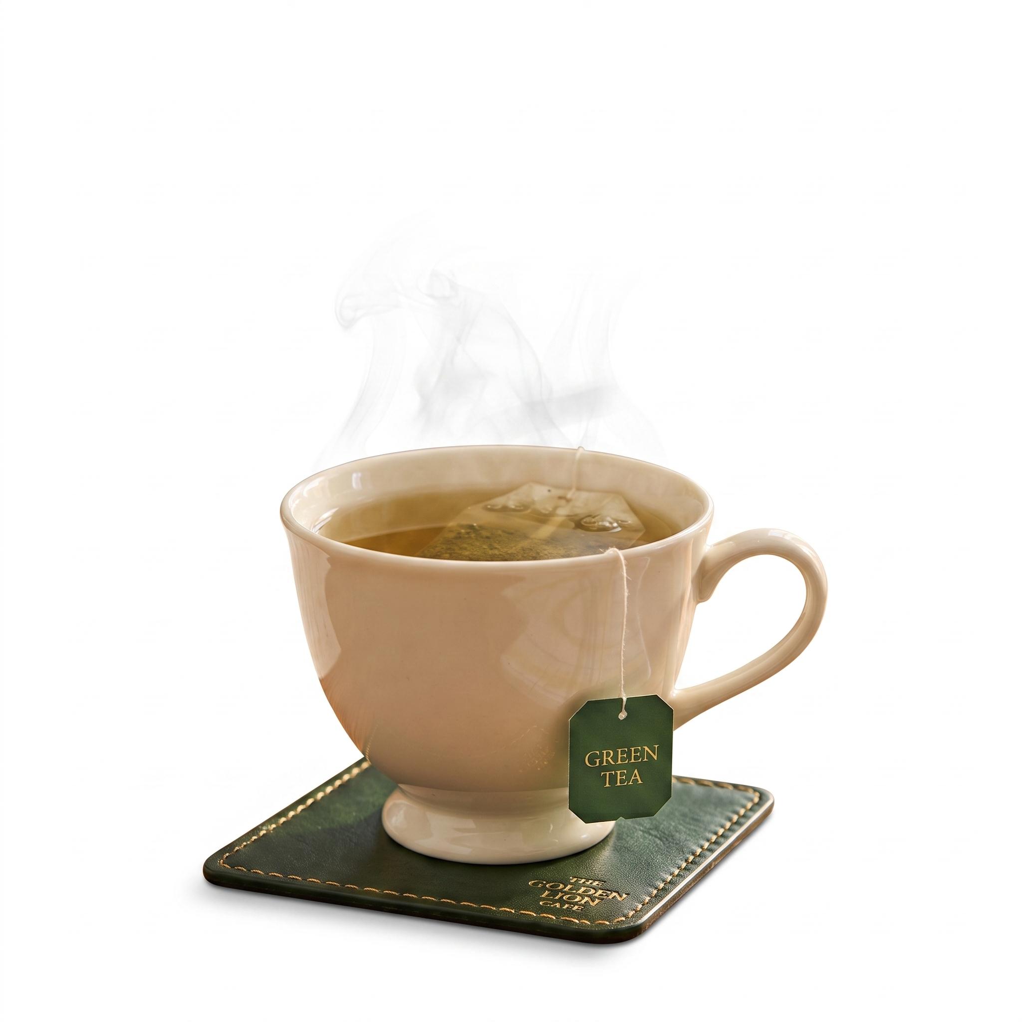 Hot green tea.