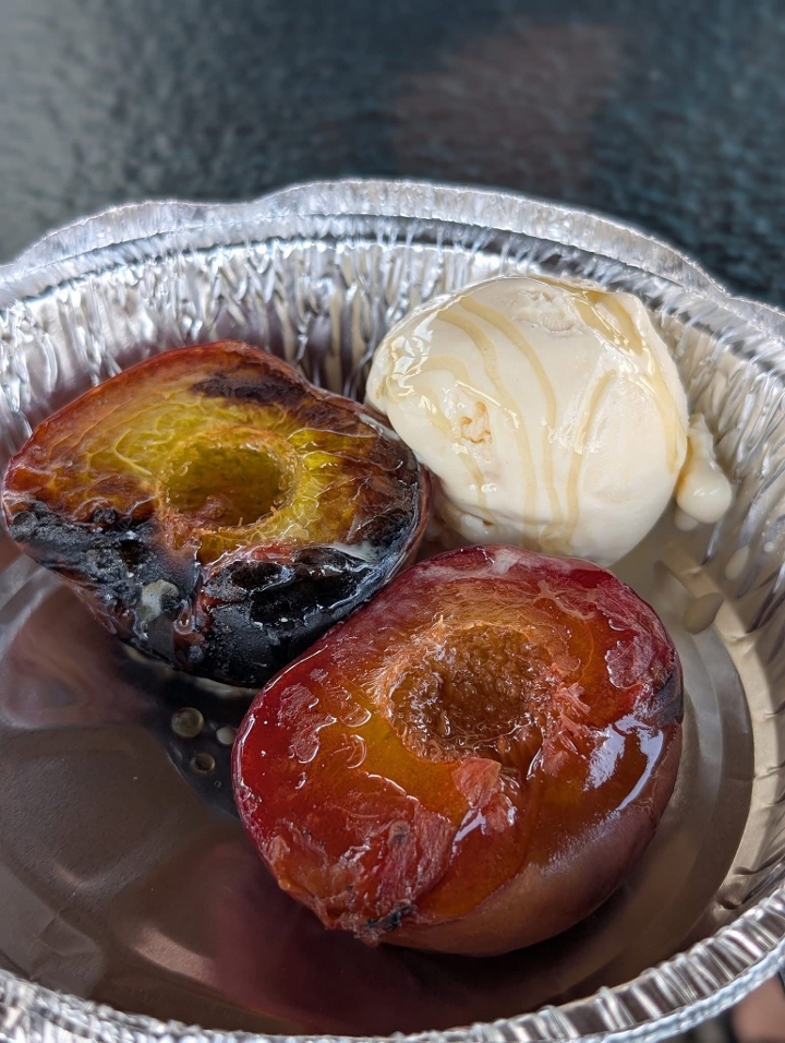 Baked Peaches & Gelato.