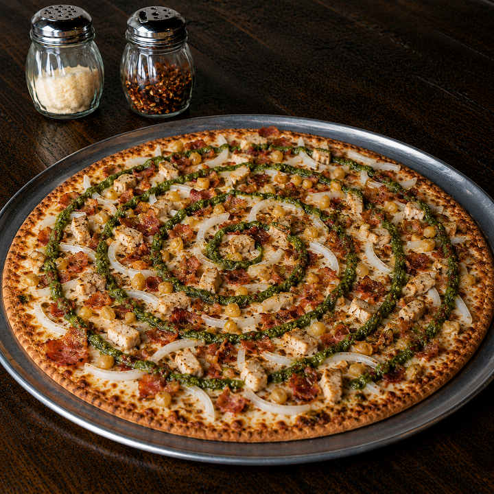 Thin Crust SM Herb's Chicken Pie.
