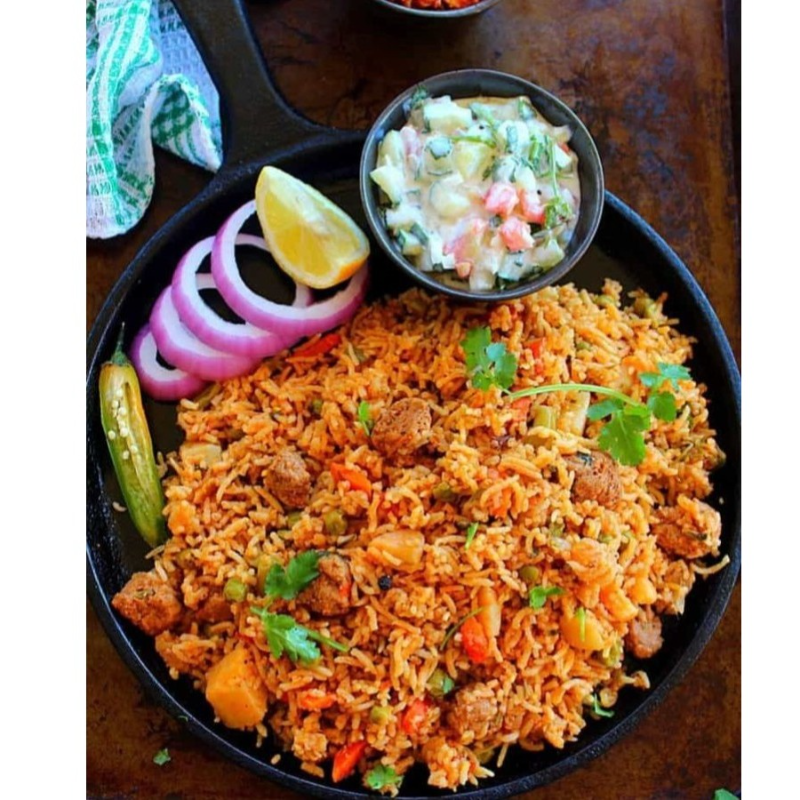 Soya Tikka Biryani.