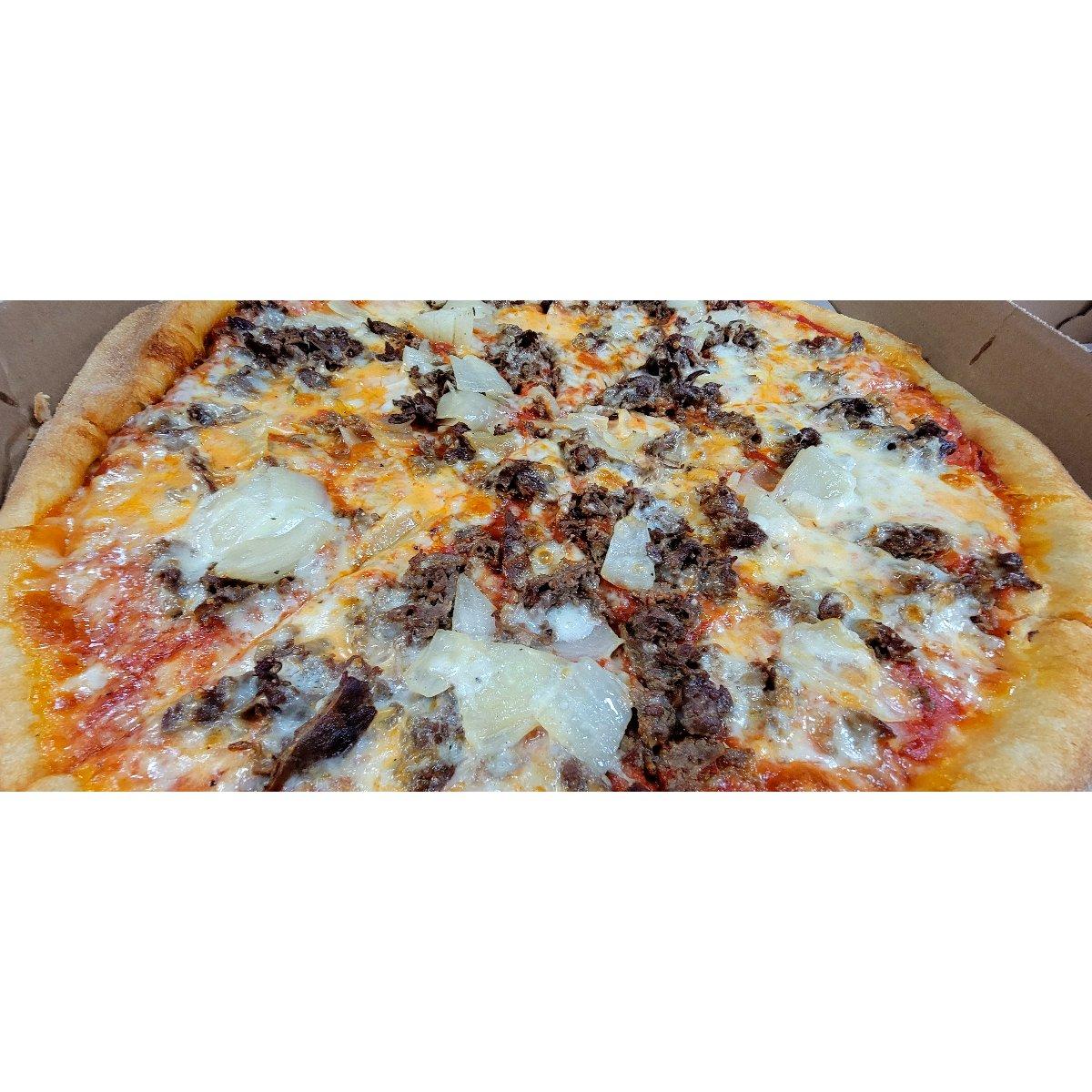 Cheese Steak Pizza.