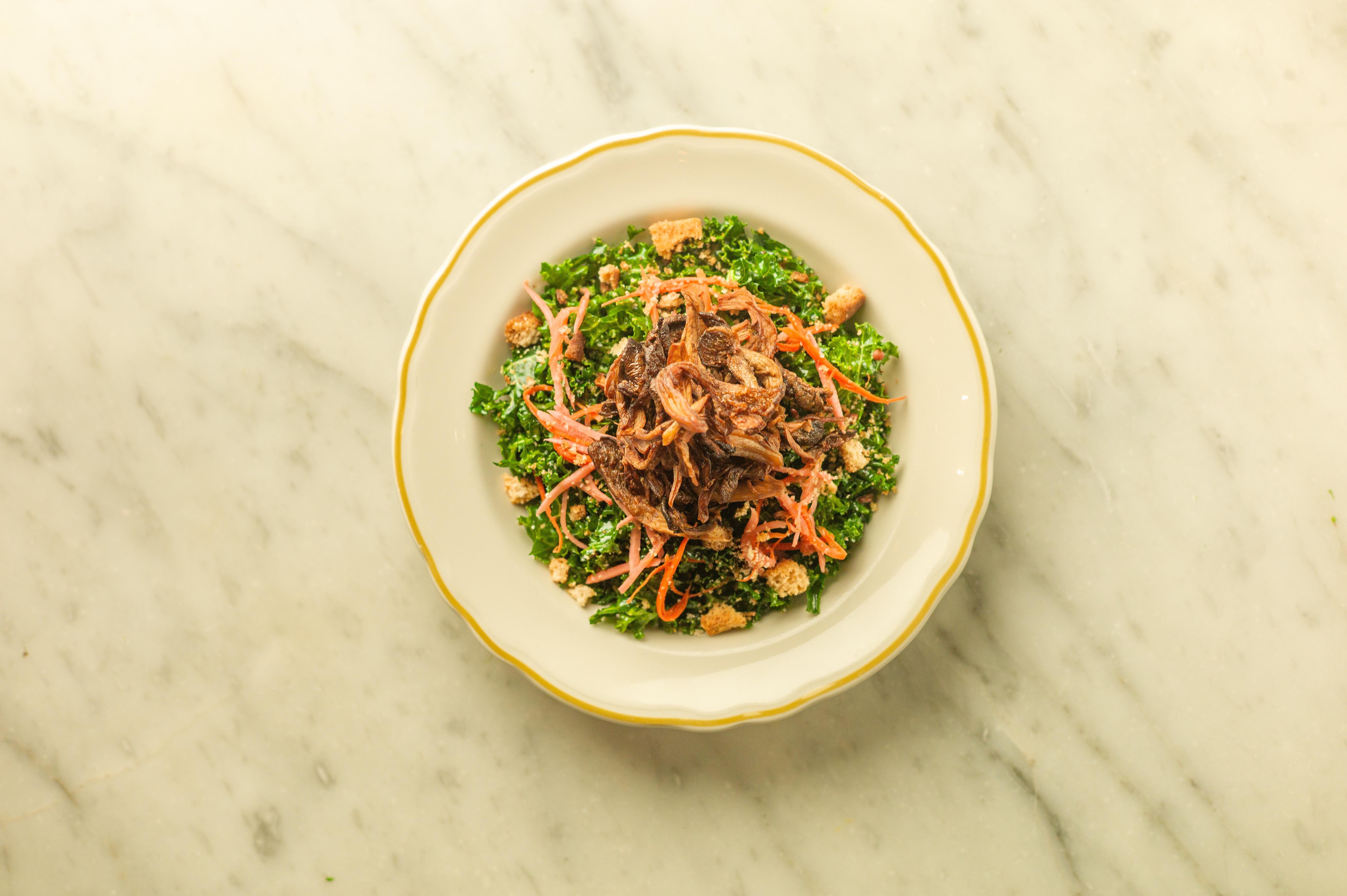 Kale & Oyster Mushroom Caesar.