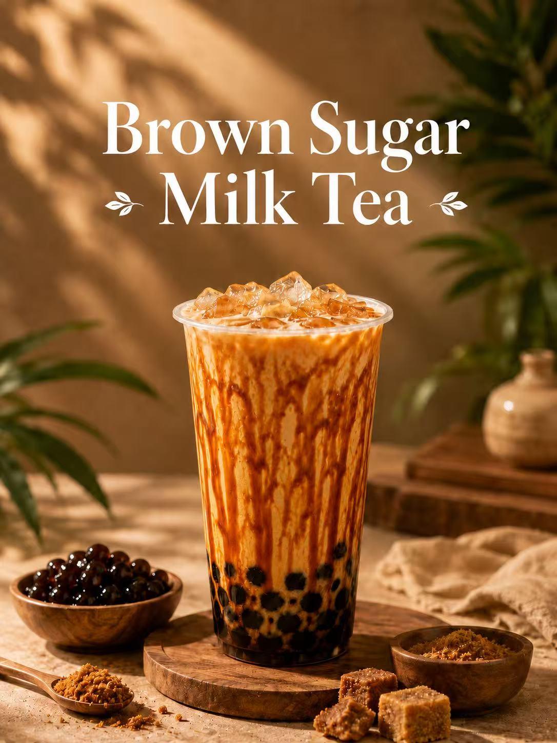Brown Sugar Boba Milk Tea.