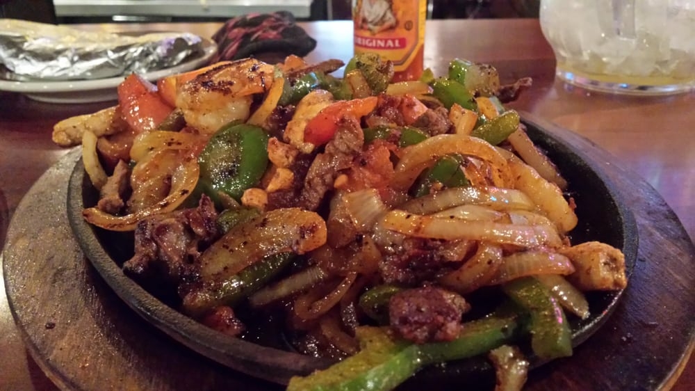 Steak & SHRIMP Fajitas.