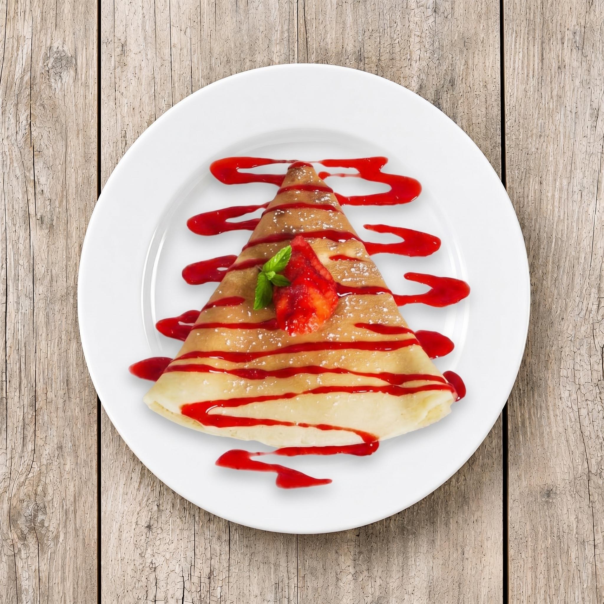 Ricotta strawberry crepe.