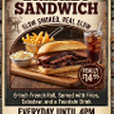 Brisket Sandwich Special.
