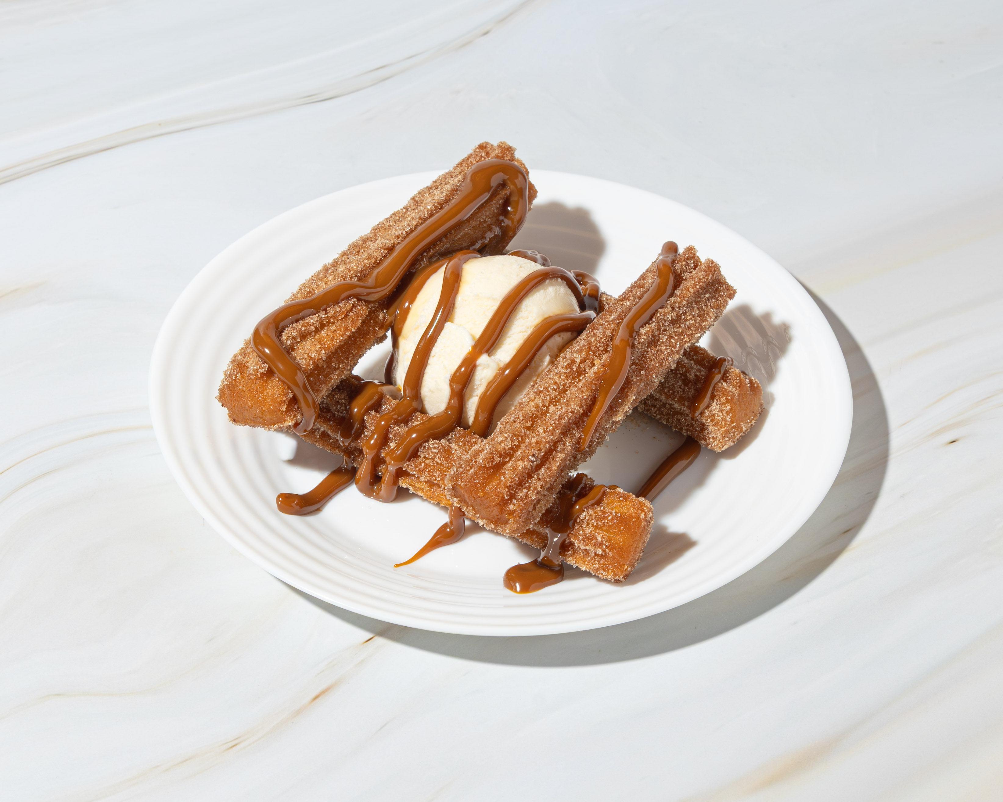 Churros with ice cream.