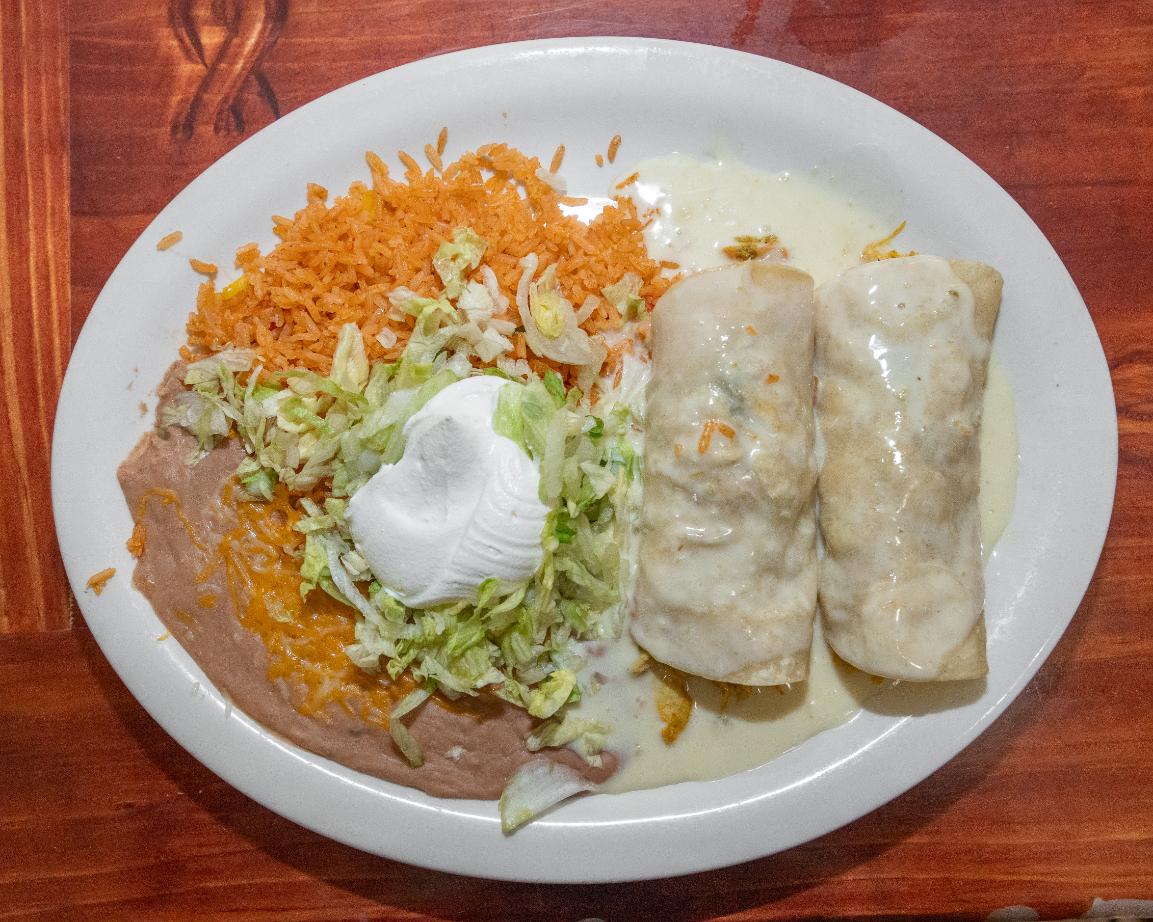 Cheese Sauce Enchiladas.