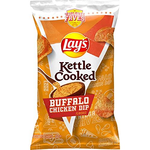 Lay's Kettle Cooked Potato Chips, Buffalo Chicken Dip, 8oz Bag.