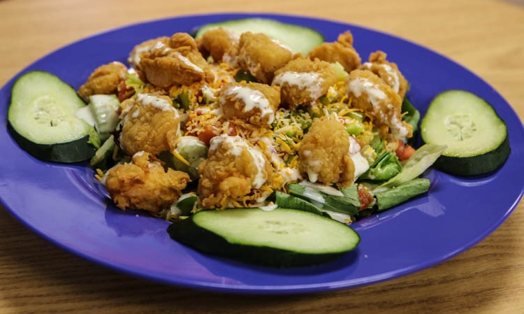 Popcorn Shrimp Salad.