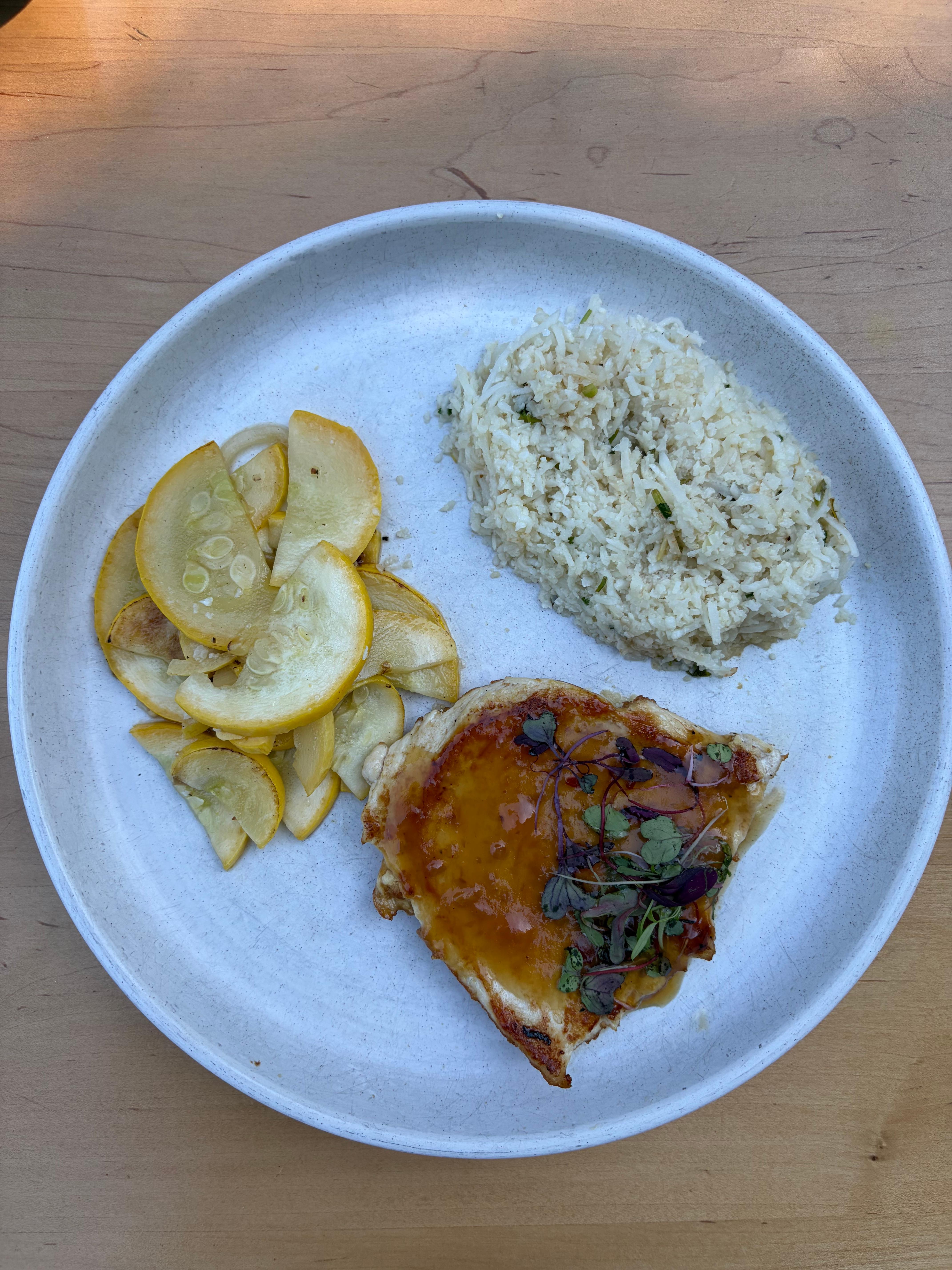 Cilantro Honey Lime Chicken Plate.