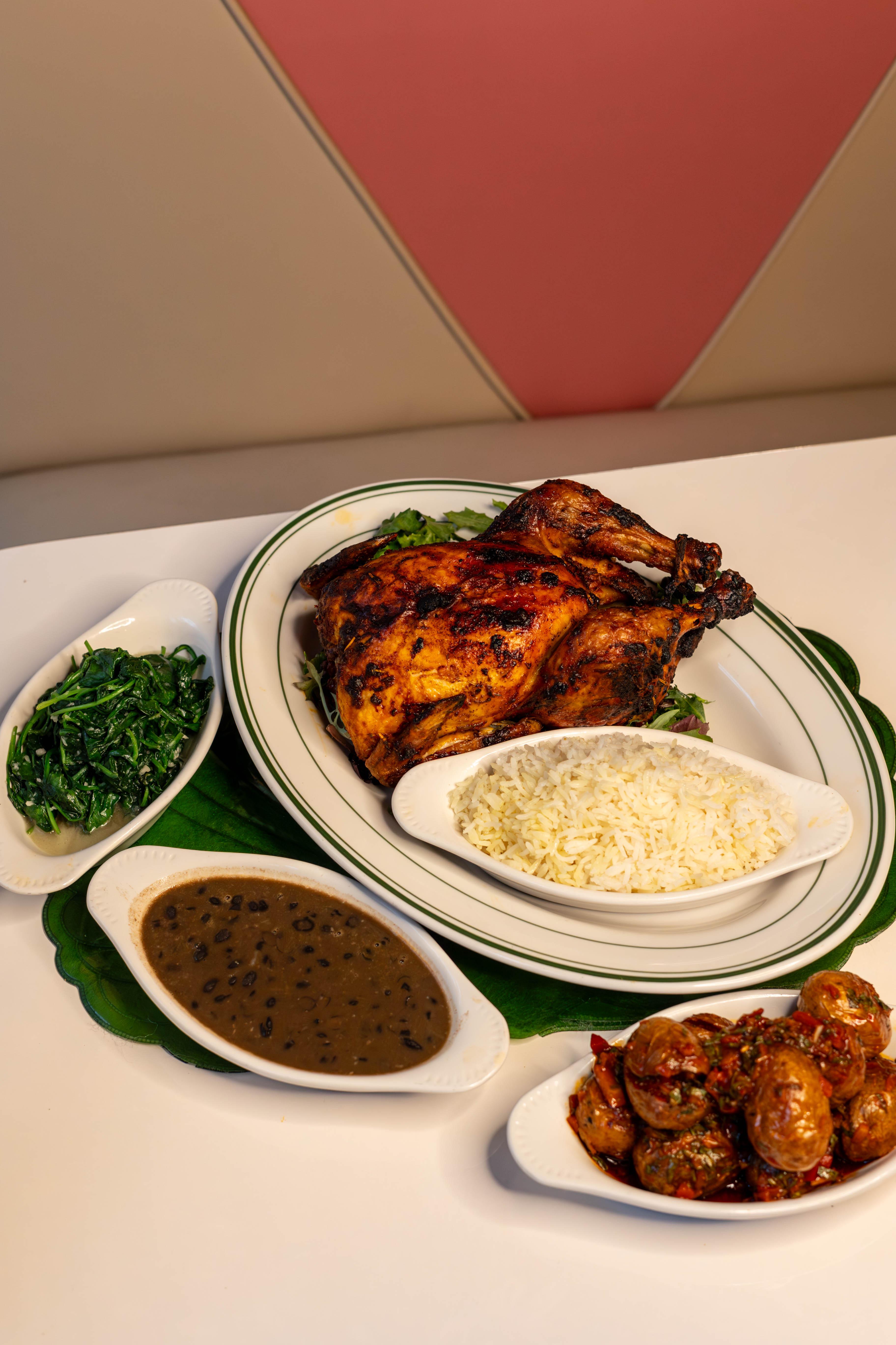 Whole Rotisserie Chicken Family Meal - includes rice & beans.