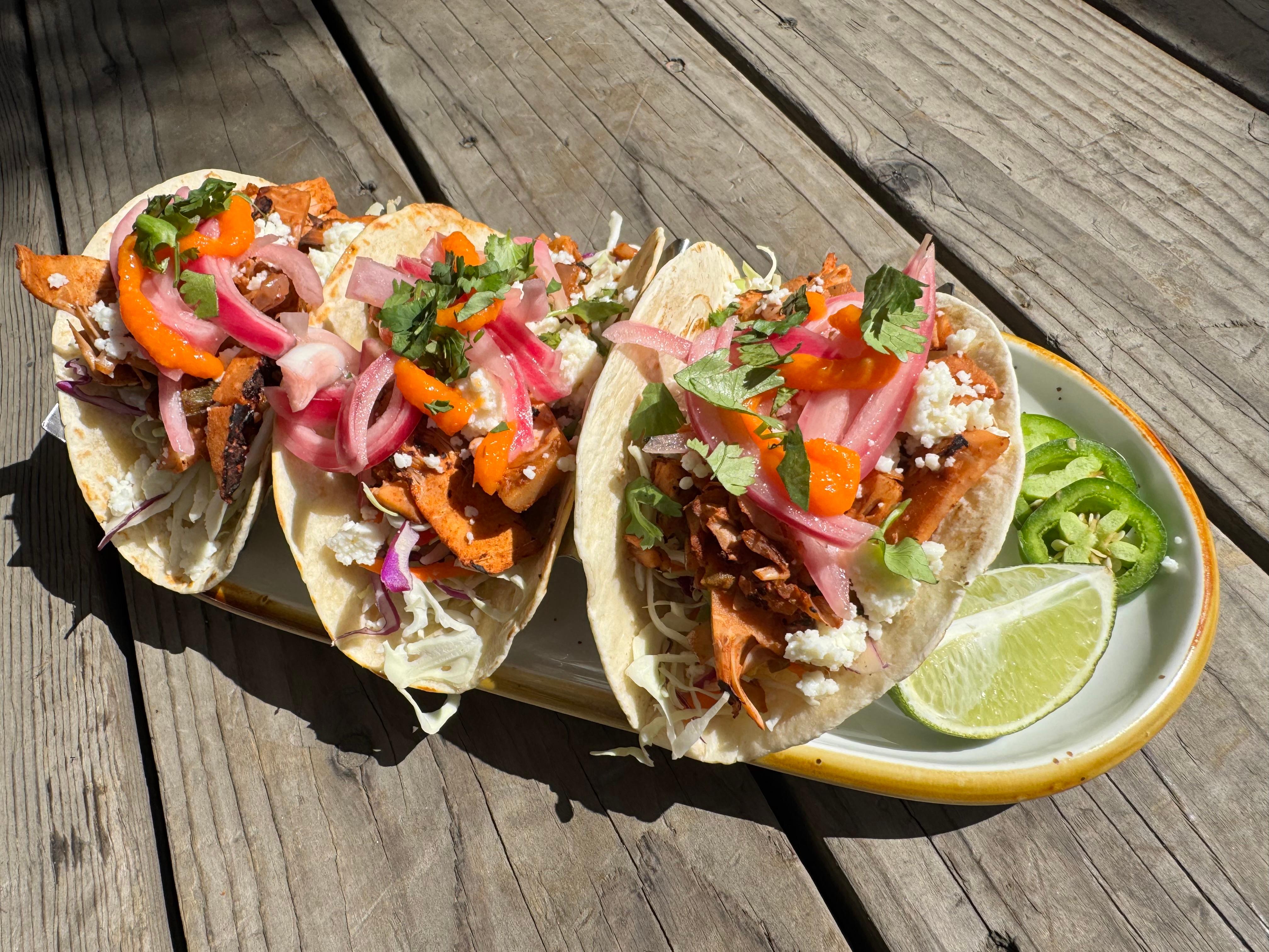 Three Jackfruit Tacos.