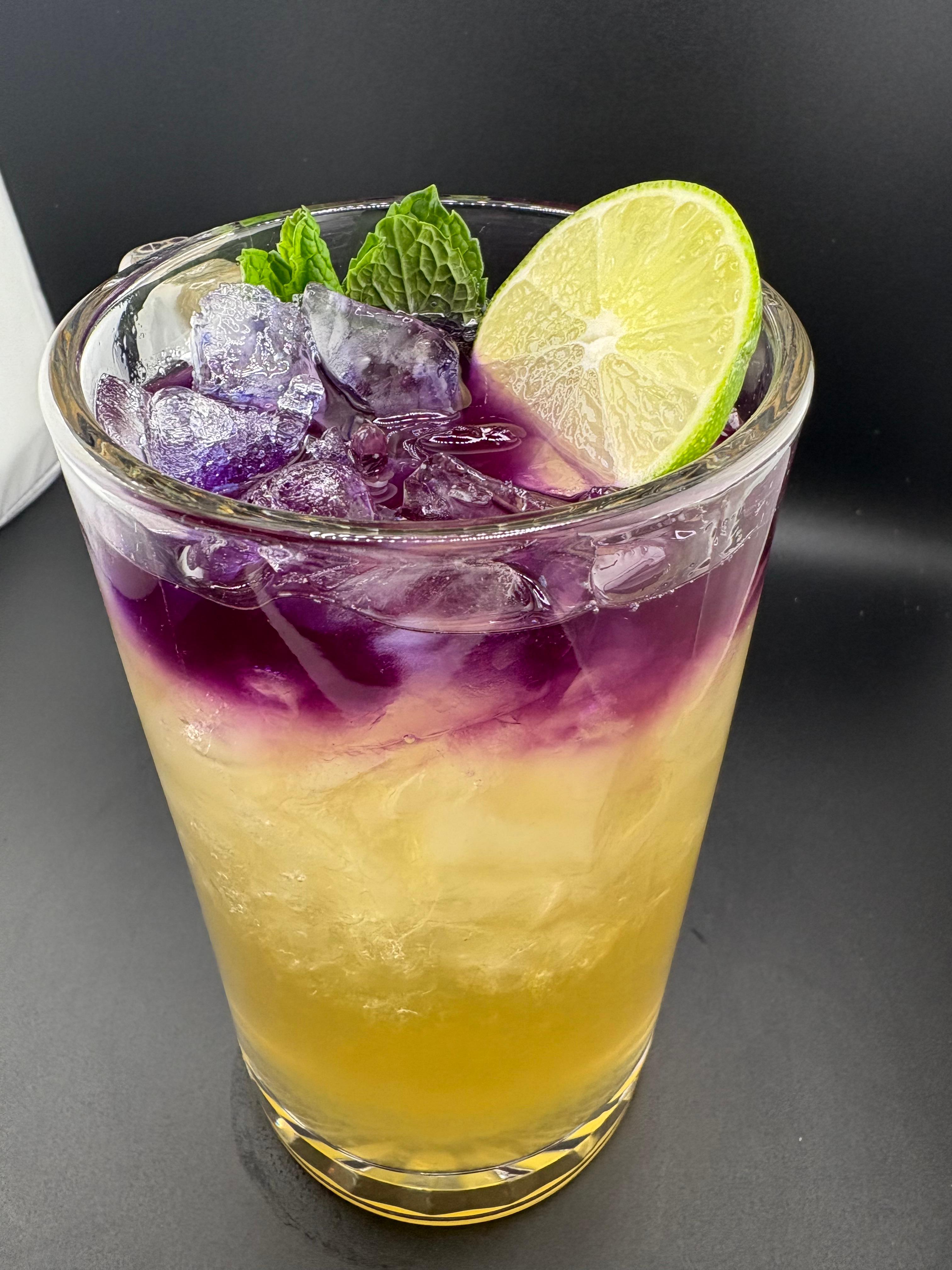 Honey Lime Soda Butterly pea.