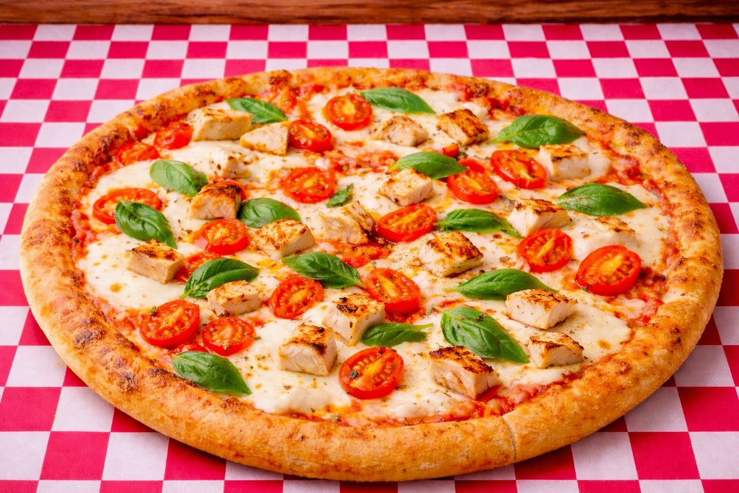 Large Grilled Chicken Margherita Pizza 14 (Greek Style).