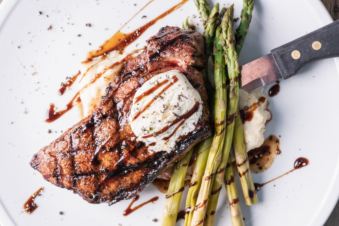 Roasted Garlic NY Steak.