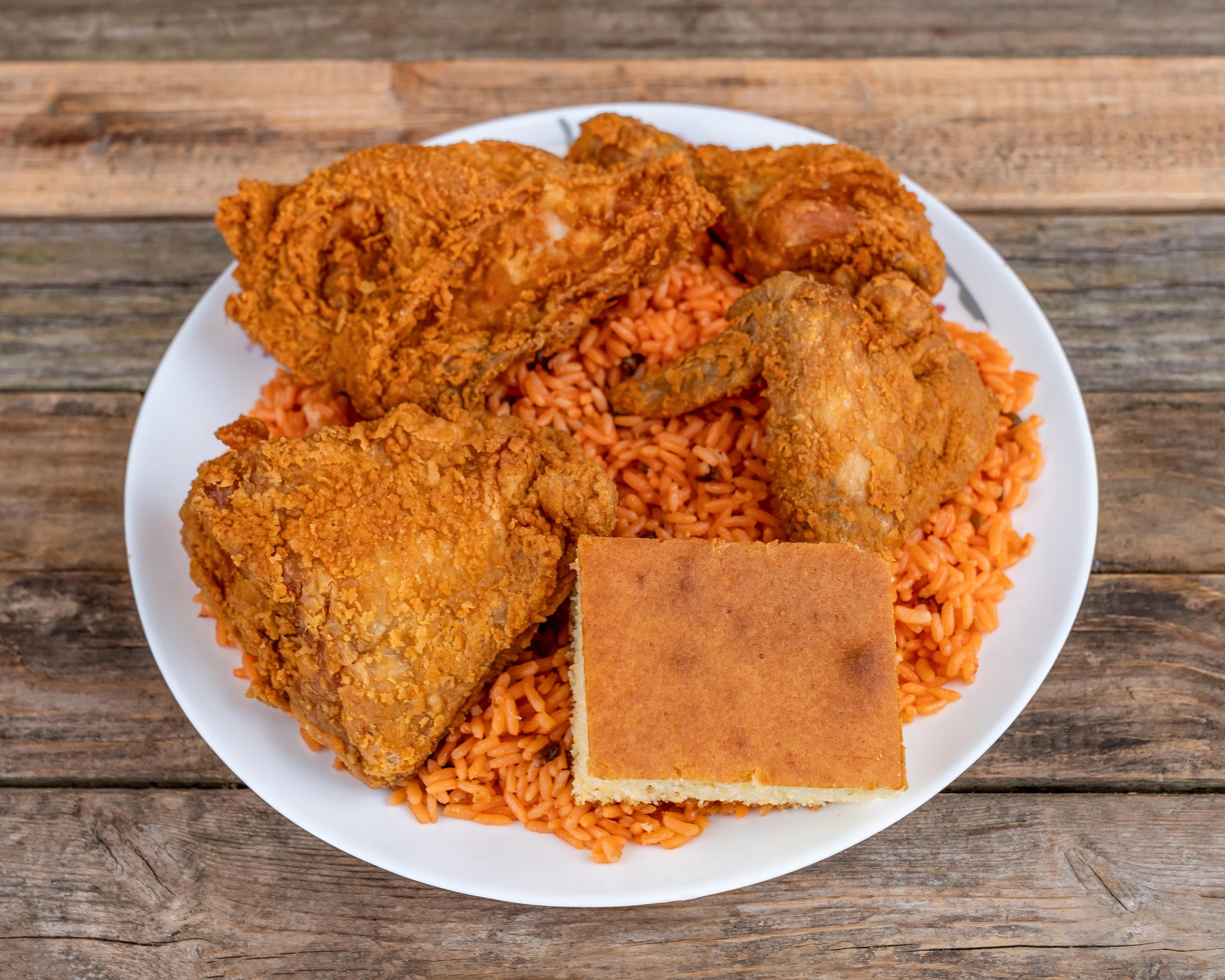 #4 4pc Chicken & Spanish Rice.