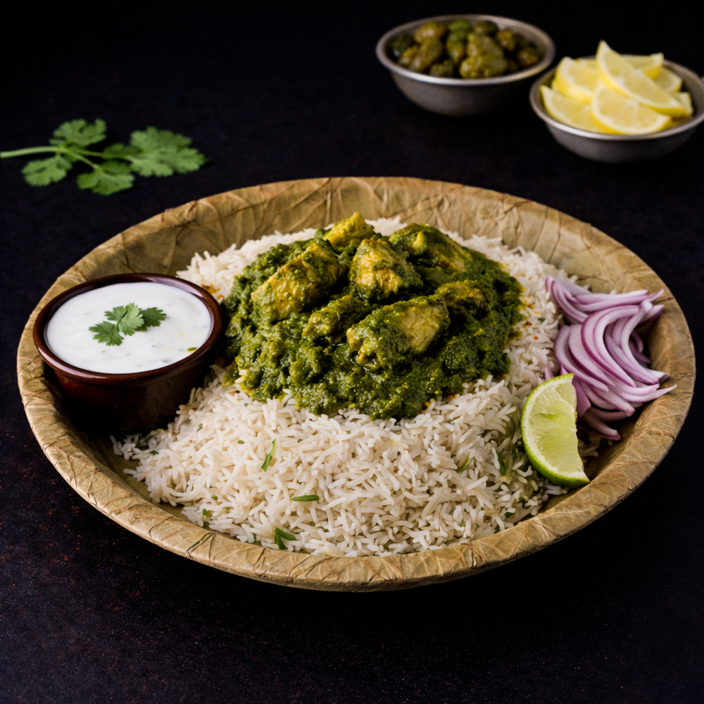 Green Chicken Pulao.