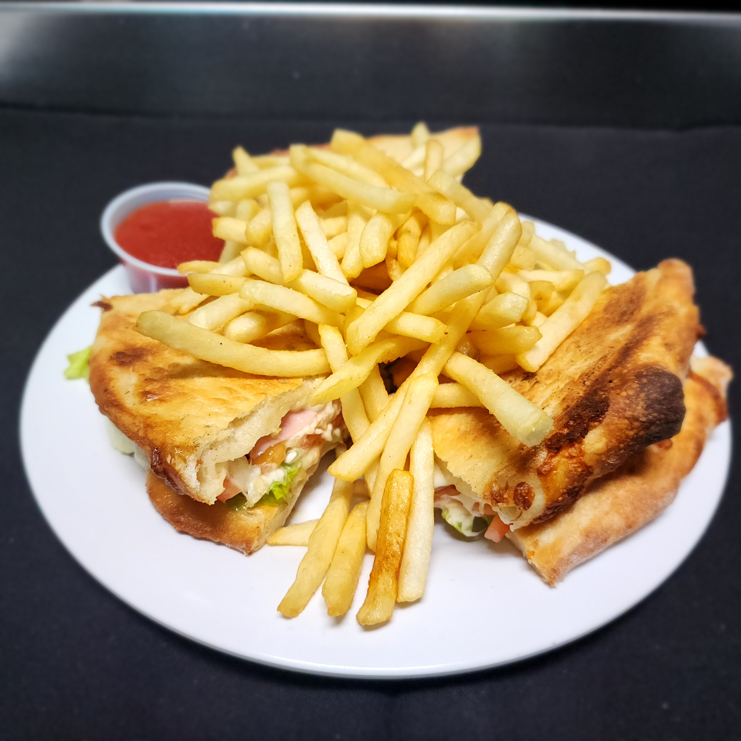 Chicken Pizza Club Sandwich.