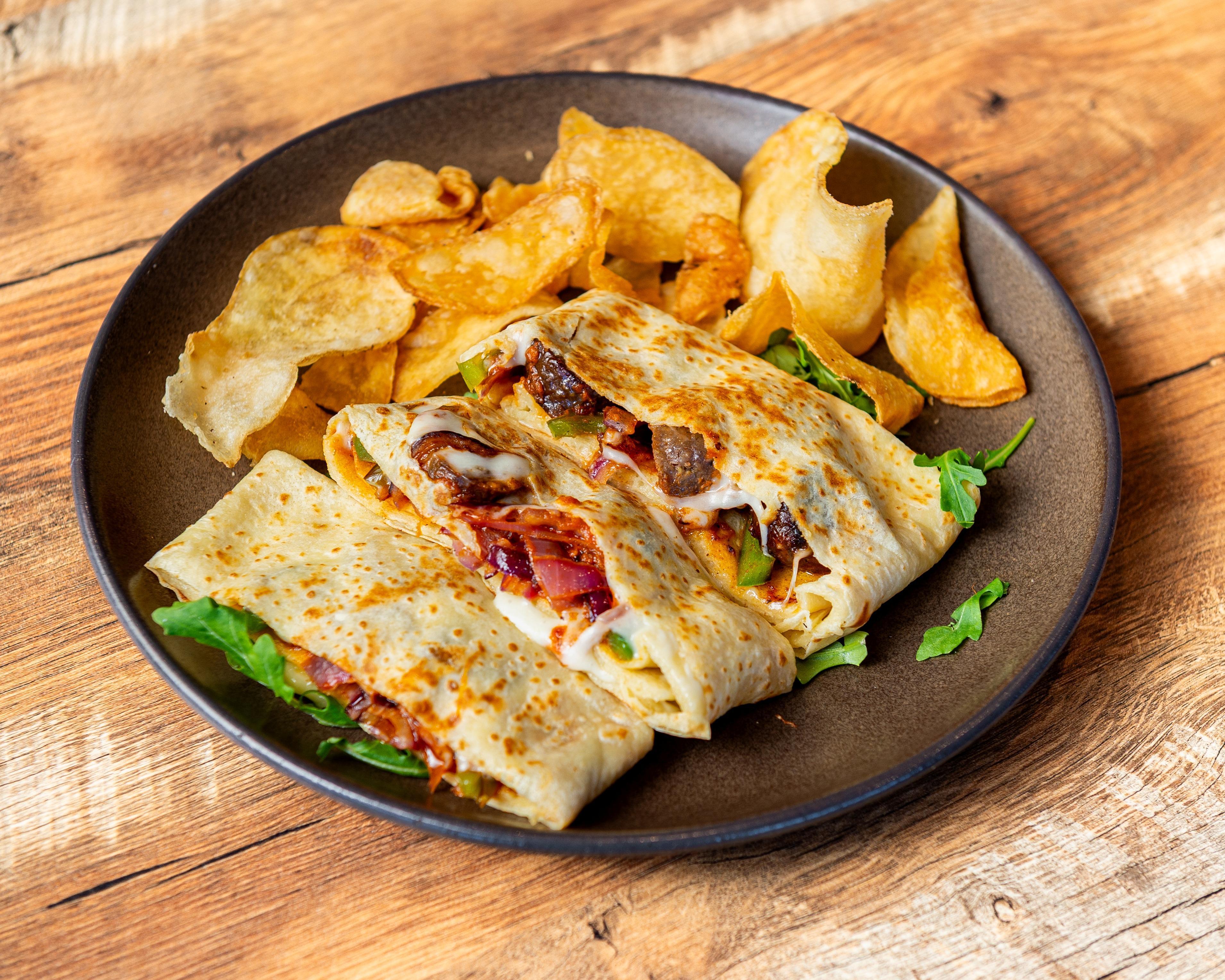 Italian Beef Sausage Crêpe.