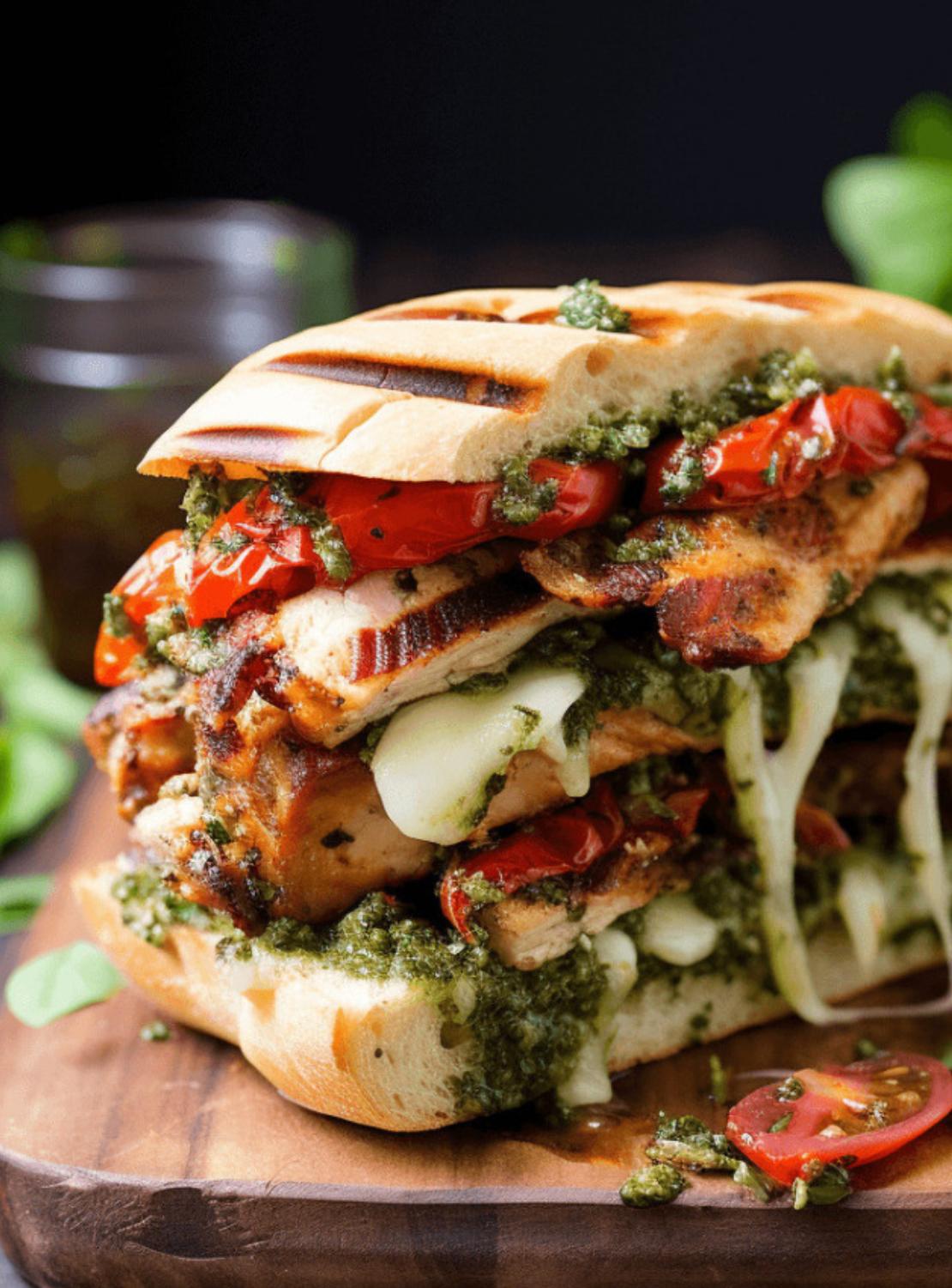 Paulie’s Chicken Pesto Sandwich.