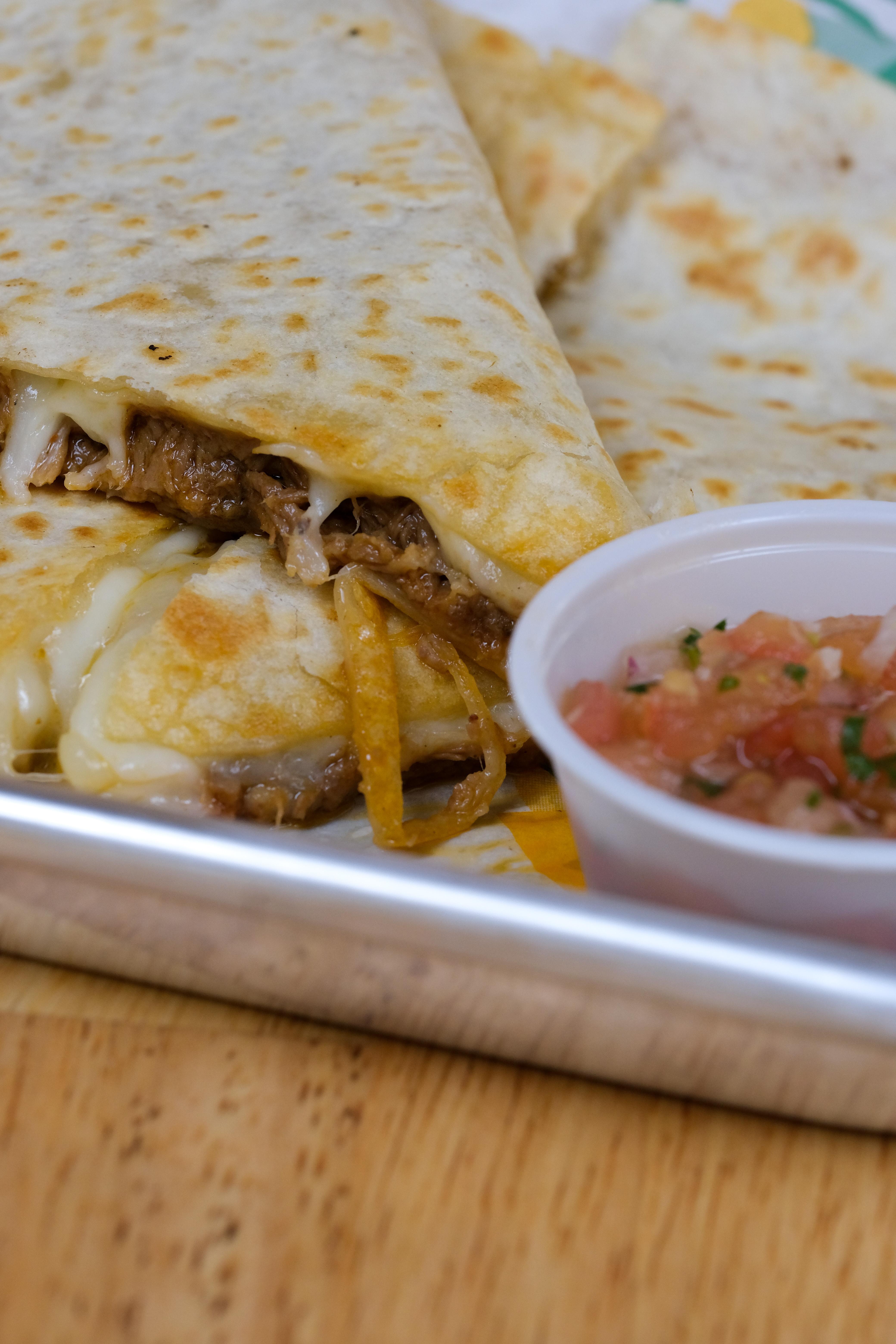 Chicken Barbacoa Quesadilla.