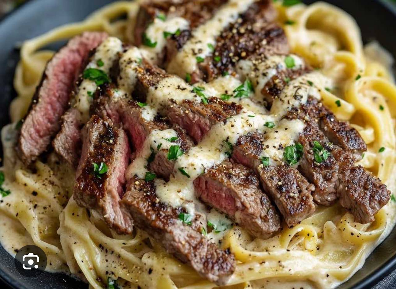 Steak Alfredo.