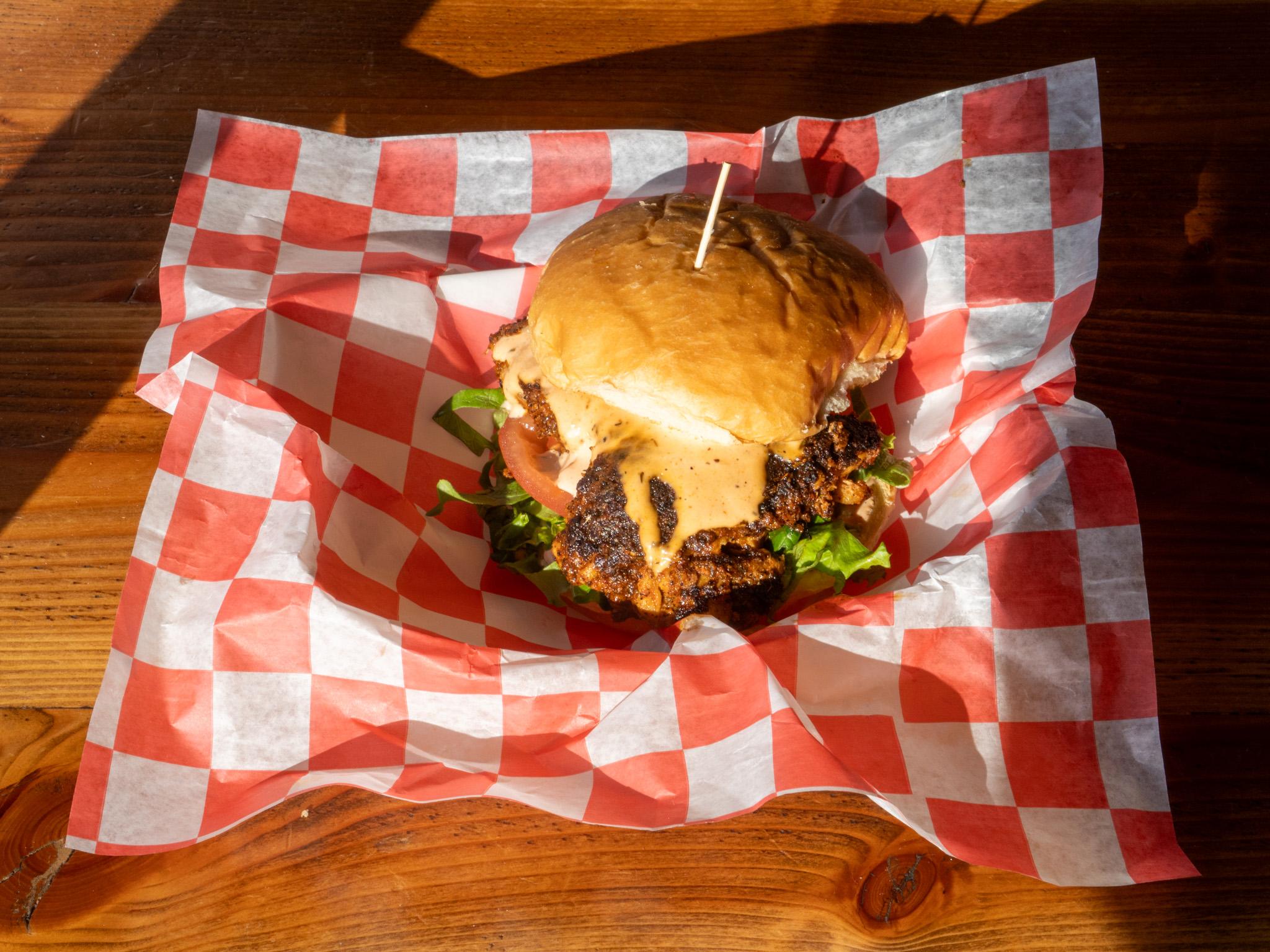 Blackened Chicken Sandwich w/ Chips.