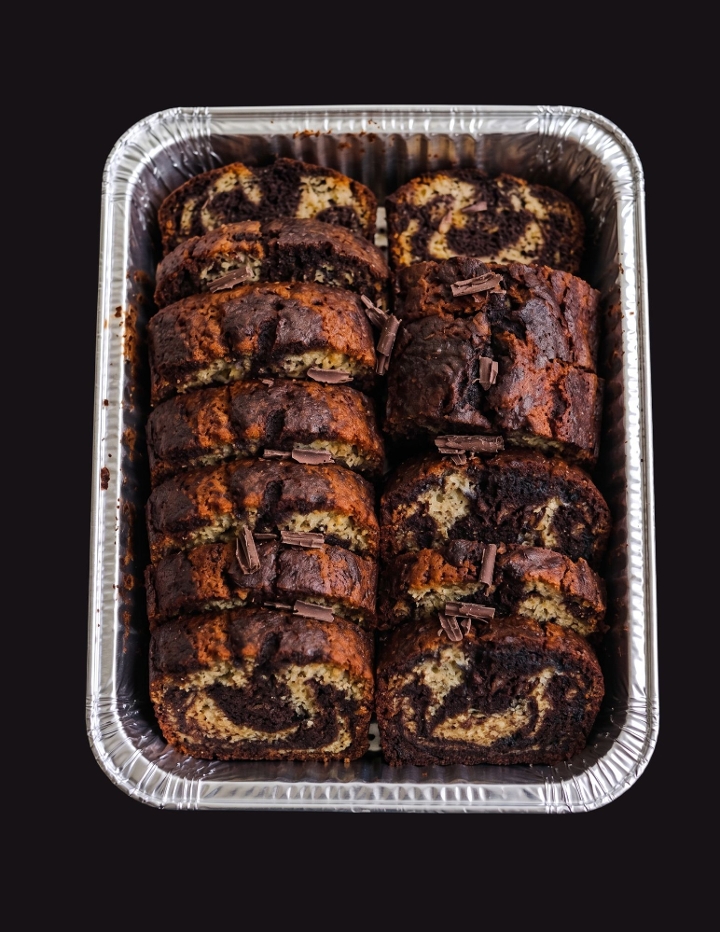 Banana Chocolate Swirl Cake (Serves 12).