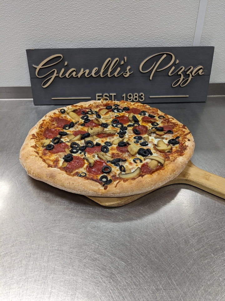 12" Cheese w/ 4 + Toppings.