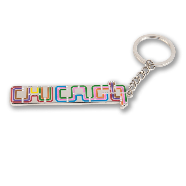 Chicago Transit Type Enamel Keychain.