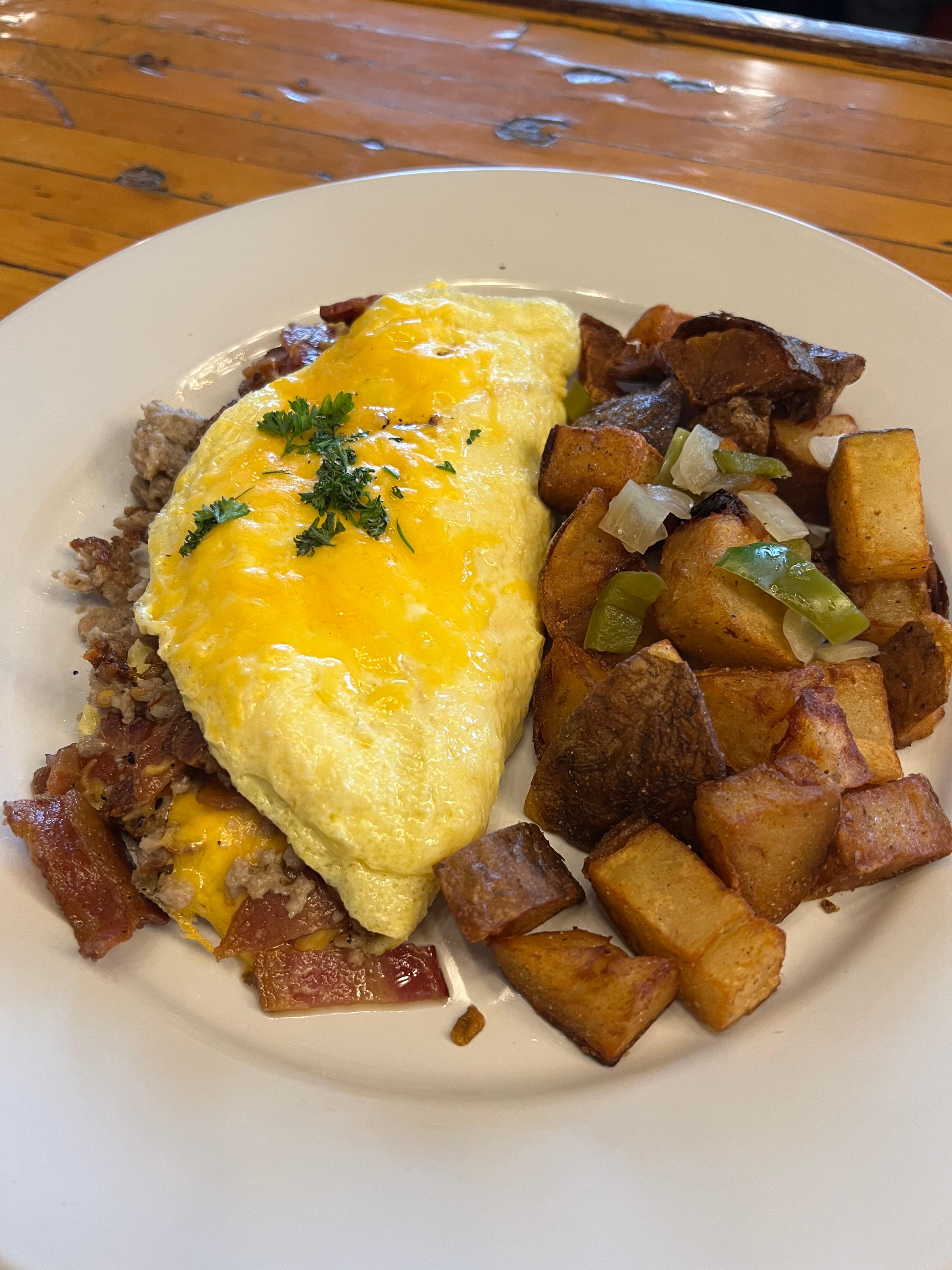 BACON & CHEESE OMELET.