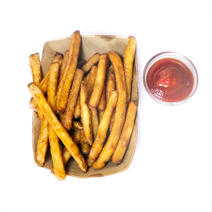 BATTERED HOUSE FRIES.