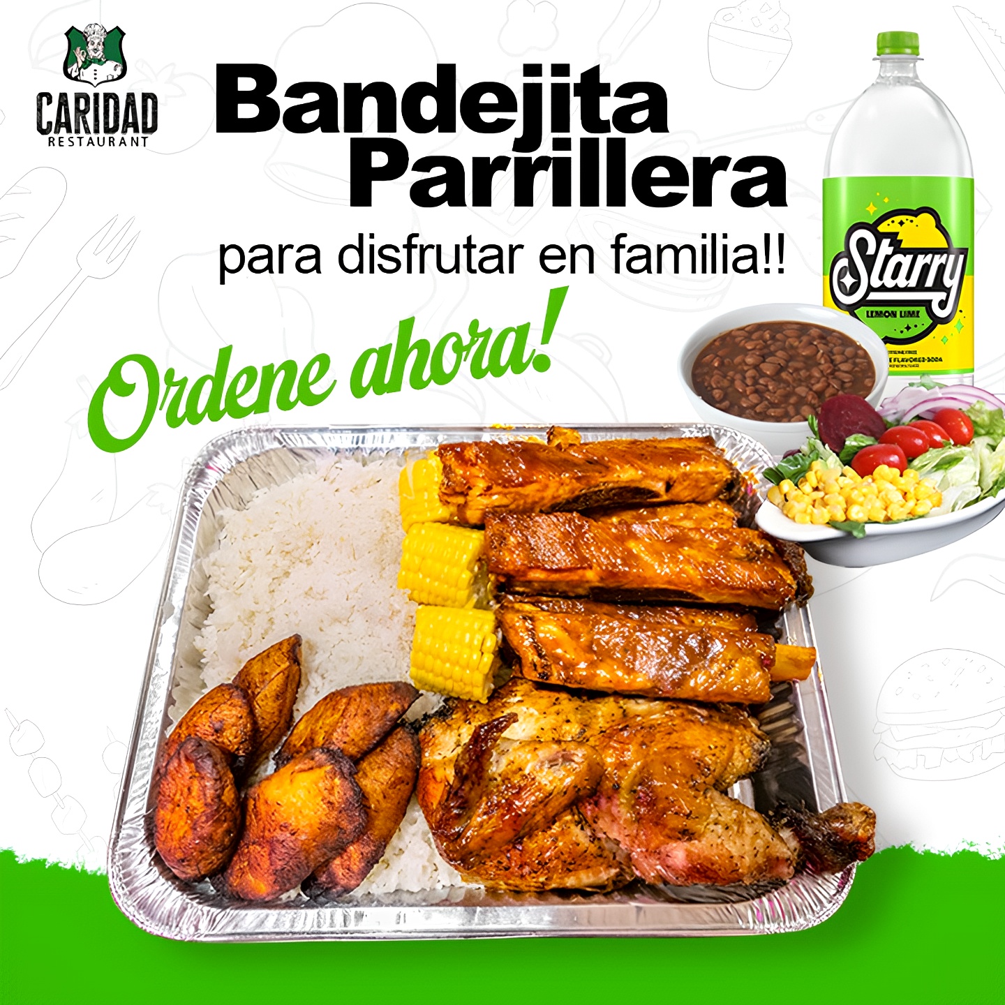 FAMILY meal: Grilled Meats Tray - Bandejita Parrillera.