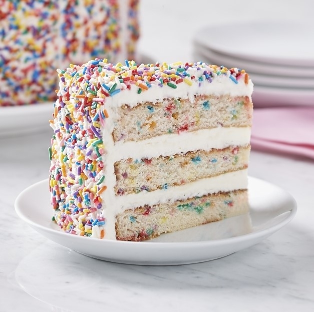 Rainbow sprinkle cake.