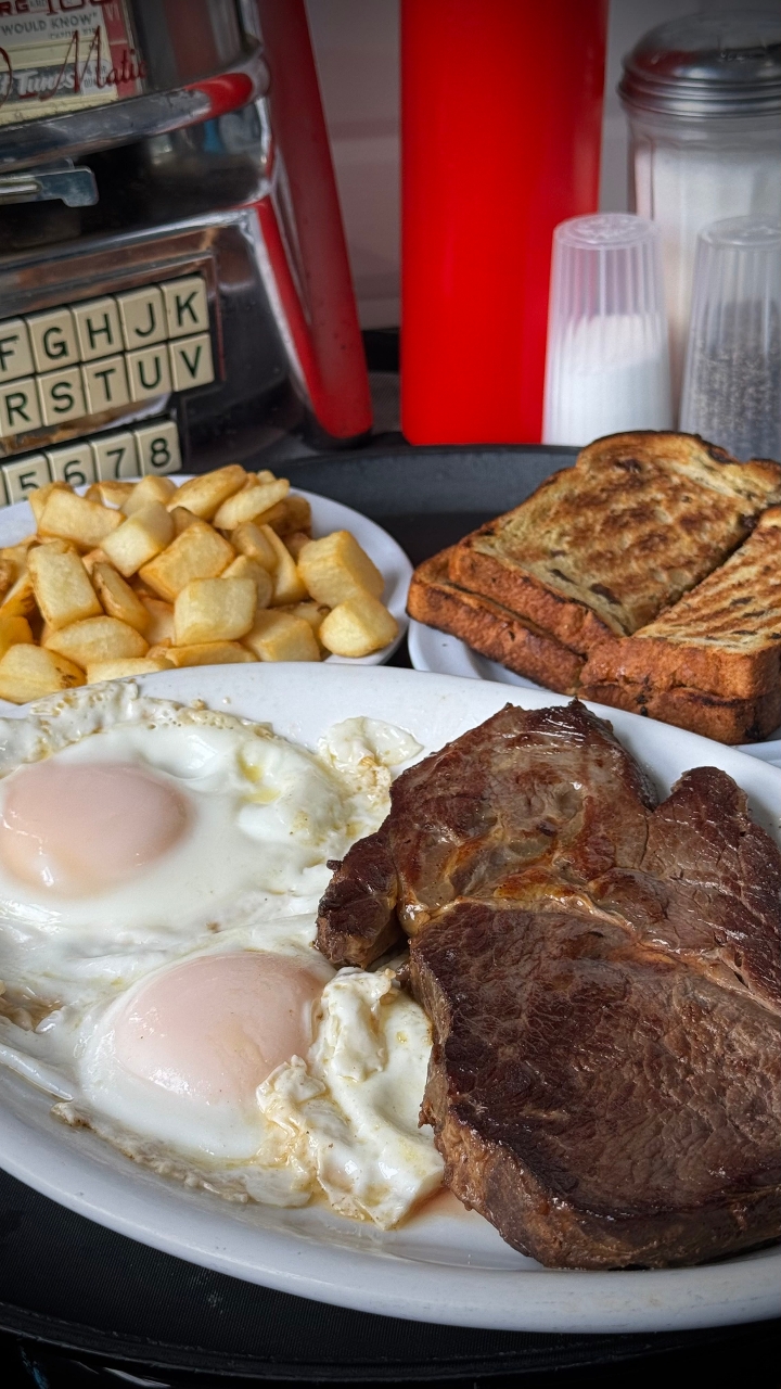 8oz Prime Rib With Eggs*.