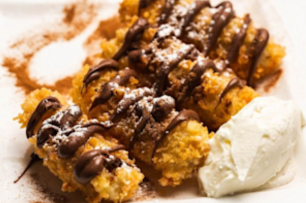 Crunchy Banana with nutella cinnamon sugar.