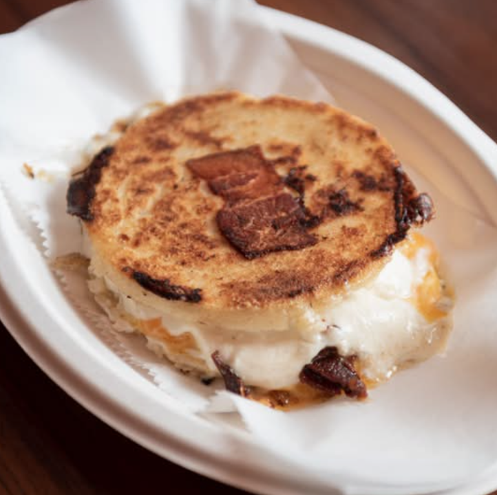 Bacon Quesera Arepa.