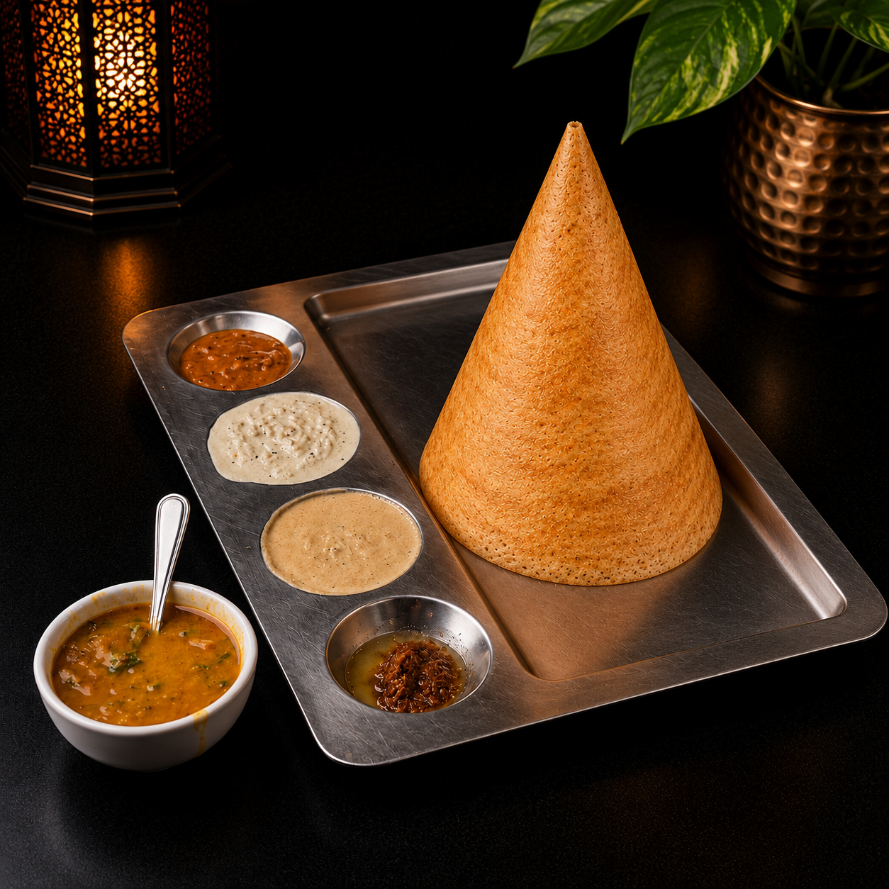 Ghee Roast Dosa (Cone Shaped) *Kids Special*.