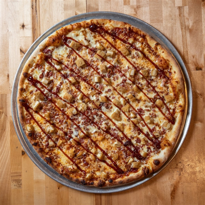20" JJ Special Chicken BBQ Pizza.