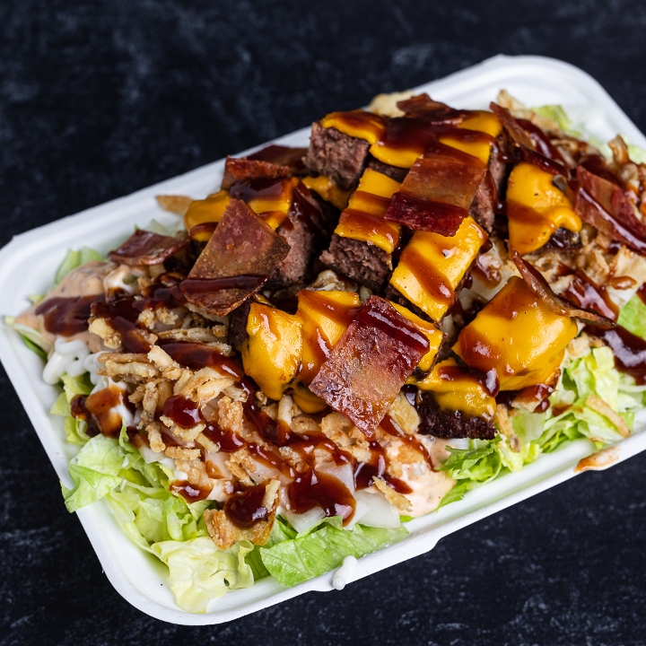 Western BBQ Cheeseburger Salad.